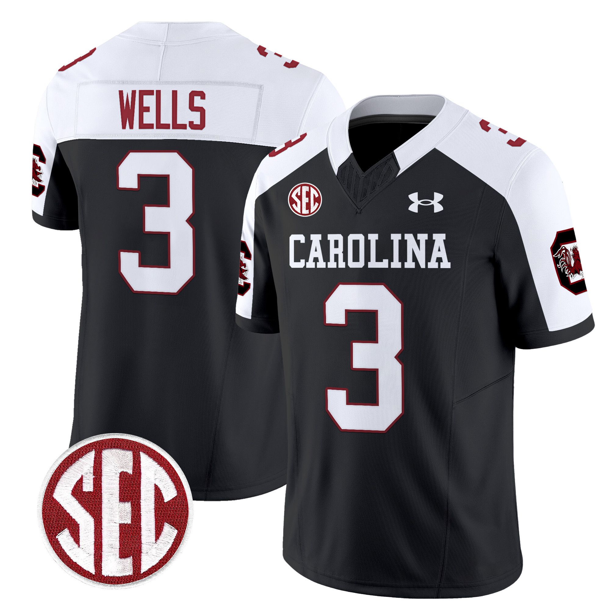 Men South Carolina Gamecocks #3 Wells Black 1980 Throwback Vapor Limited 2024 NCAA Jersey style 1->ncaa teams->NCAA Jersey